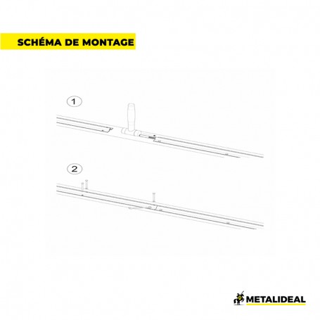 Rail pour portail coulissant - Longueur de 2M - Pour roue à gorge ronde ou  en U Ø16 - Rail à visser au sol - DECO FER FORGE
